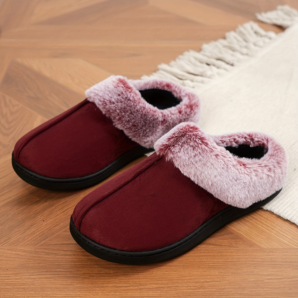 CozyPlus Slippers - Ultra-Soft, Plush Lined, Non-Slip, Closed-Toe, Flat Sole, Warm, and Fuzzy Winter Shoes for Home - Soft, Gentle, and Comfortable Footwear for Cold Weather